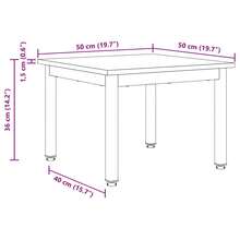vidaXL Mesa baja Chêne artesanal 50 x 50 x 36 cm Madera de ingeniería - Marrón - Ver 11