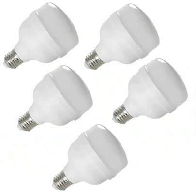 Kit 5 Lâmpada Led Bulbo 20w/30w/40w/50w 6500k Branco Frio Bivolt 127v 220v Soquete E27 Econômica Forte Iluminação Luz Potente Casa