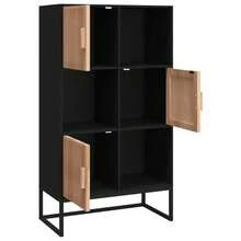 vidaXL Buffet haut noir 70x35x125 cm bois d'ingénierie - nero - Visualizzare 4