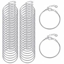 3pcs Snake Bone Chain Bracelet DIY Set, With Heart-Shaped Lobster Clasp, European Style, Suitable For Christmas, Valentine's Day Handmade, Creative Bracelet Accessories, Gift For Lover, Blessing, New Year, Women & Girls Jewelry Supplies, Bracelet & Anklet Making, Beading Jewelry Crafting - Multicolor - View 7