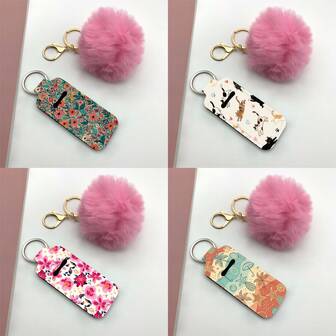 1pc Keychain With Lipstick Holder Accessory
