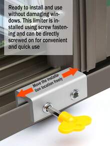 1pc Invisible Window Screen Lock, No Drilling Needed, Movable Door Thickened Window Security Anti-Theft Fastener - Multicolor - View 8