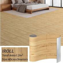 1 Roll 40x300cm Vinyl Self-Adhesive Floor Tiles, Wood Grain Pattern, Easy To Peel And Stick, Durable, Easy To Install, Suitable For Bathroom And Kitchen - Multicolor - View 14
