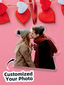 1-2 piezas Colgantes de acrílico personalizados con foto de pareja - Regalos personalizados para el Día de San Valentín y decoración colgante para el hogar, dormitorio, espejo del coche, adornos multifuncionales y duraderos, regalos exquisitos y elegantes para él, ella, amigos, perfectos para el Día de San Valentín, cumpleaños, boda, aniversario - Multicolor 1 - Ver 1