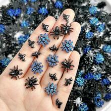100Pcs Halloween Nail Charms Black Purple Spider Nail Art Charms 3D Cute Mini Bat Nail Diamonds Horror Flatback Nail Gem Jewelry Nail Supplies For Women Manicure Art Accessories DIY Solon - multicolored - 查看 2