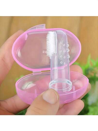 1/3 Pack, Pet Soft Bristle Finger Toothbrush, Suitable For Cats & Dogs, Dog Teeth Cleaning Tool, With Storage Box, Finger Sleeve Diameter 2cm (Random Style)