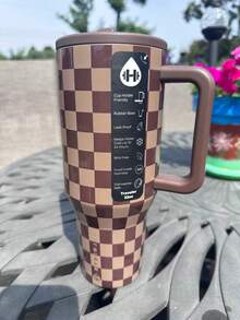 Limited Edition NEW HydroJug Traveler - 32 Oz 40 Oz Water Bottle With Handle & Flip Straw - Fits In Cup Holder, Leak Resistant Tumbler-Reusable Insulated Stainless Steel & Rubber Base - Gifts For Women & Men, - HỌA TIẾT KẺ CARO MÙA THU - Xem 4