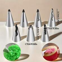 7/55pcs Stainless Steel Decorative Piping Tips Set - Heavy Duty Stainless Steel Cake Decorating Tools, Suitable For Cupcakes, Mousse, Pastries, Cookies, Ice Cream - Professional Baking Supplies For Home And Commercial Use - - - View 8