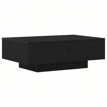 vidaXL Mesa baixa Chêne preto 90 x 60 x 31 cm Bois d'ingénierie - Preto - Ver 3