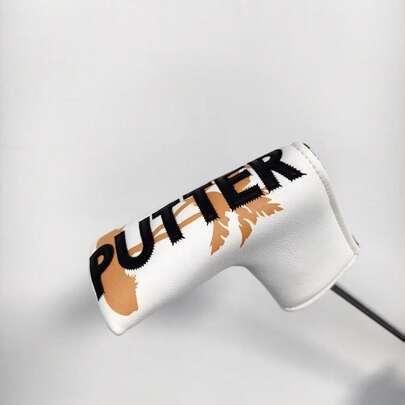 1 pieza Funda para cabeza de putter de golf para hombres, bordado exquisito con cierre magnético de PU y decoración de árbol de coco