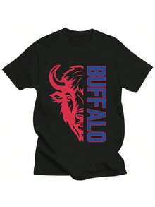 Buffalo Football Shirt Bills Football Shirt Buffalo Football Apparel Buffalo Sports Apparel Retro Bills Football Gift Bi - 黑色 - 查看 1