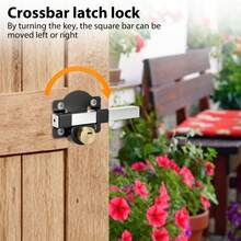 Both Side Unlock Door Lock 50mm Long Throw Stainless Steel Garden Gate Lock With Rear Double Locking And 5 Keys For Yard - Black - View 9