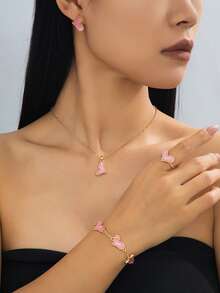 Women Jewelry Sets - Pink - View 2