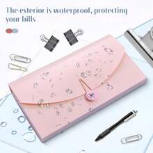 WEWI Carpeta de Archivos Organizador de Archivadores de Acordeón Con 13 Bolsillos 263 X 140 mm Organizador de Facturas de Recibos de Documentos a Prueba de Agua para Viajes en Casa y Oficina Púrpura - rosa - Ver 5