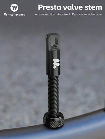  WEST BIKING 1对铝合金自行车法式气门嘴，轻便耐用，耐腐蚀，可拆卸气门芯，44mm/53mm/80mm/85mm，适用于公路自行车和山地自行车真空胎