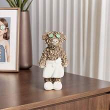 Highlands Cow Figurine With Cucumber Eyes, Collectible Room Decor, Unique Indoor/Outdoor Home Accent, Quirky Gift For Party & Display, Textured Details, Christmas Decoration, Thanksgiving Perfect Choice, Funny Birthday Present - Multicolor - View 7