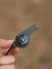 1pc 3-In-1 Emergency Survival Whistle With Compass And Thermometer, Perfect For Track & Field, Camping, Hiking, Outdoor Adventure, Referee And Cheerleading, Outdoor Sports Accessory, Track & Field Essential, Competition Equipment, Track & Field Starting Whistle, Track & Field Accessory, Lifesaving Whistle, Competition Referee Whistle - Multicolor - View 8