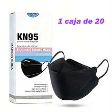 20 Mascarillas KN95 Premium: Protección Transpirable de 4 Capas, Equipo de Desechable para Adultos, Protección Laboral Mejorada, Cómodas de Usar, Varios Colores para Elegir, Regalo de Pascua, 7.9 Pulgadas de Largo, 8 Pulgadas de Ancho, Simples y Hermosas, Adecuadas para el Hogar, Exteriores y Hospitales. - Negro - Ver 11