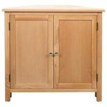 vidaXL Armoire d'angle 80x33,5x78 cm Bois de chêne massif - Tabac - Voir 3