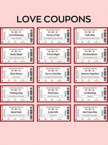 Couple Coupon Book And Stamp, Boyfriend Coupon Book, Boyfriend Birthday Anniversary Coupon Book, Birthday Gift, Couple Gift, Surprise Gift For Loved One - Multicolor - View 5