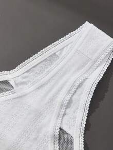 4Pcs Women's Sexy Lace-Panel Thong Underwear Set: Comfortable, Soft, And Skin-Friendly - Multicolor - View 7