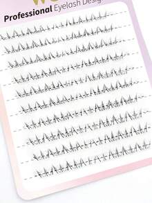 80片猫咪主题单簇自然垂坠假睫毛，分段透明睫毛杆，逼真漫画风格 - B - 查看 3