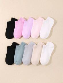 20双儿童船袜，儿童短袜，运动袜，SP字母袜，竖条纹船袜，适合日常穿着/搭配，男女童均适用，适合1-16岁儿童，透气、舒适、柔软 - 彩色 - 查看 9