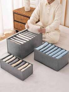 1个7/9格可折叠收纳袋，多功能衣柜整理袋，带提手，网状袋 - 灰色 - 查看 8