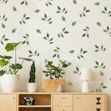 Watercolor Foliage Green Leaves Wall Stickers Scandinavian Boho Botanical Leaf Wall Decal For Bedroom Living Room Playroom Home Wall Decor - Green - View 10