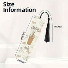 2pcs PET Pattern Printed Bookmarks, Exquisite Waterproof, Practical, Unique Pattern Design, Add Fun To Reading, Perfect Gift For Family And Friends, Suitable For Book Lovers, Holiday Gifts, Home/Office/Study Supplies, Random Color Tassel Included - Multicolor - View 3