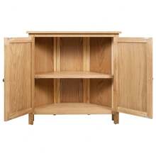 vidaXL Armoire d'angle 80x33,5x78 cm Bois de chêne massif - Tabac - Voir 5