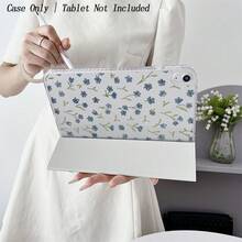1pc Soft Floral Pattern Tablet Protective Case - Lightweight, Foldable Stand And Shock-Proof Protection, With Pencil Slot And Multi-Angle Stand - Fits 10.9"/10.2"/Air 5th Gen/Pro 11"/10th Gen/9.7"/Air 2/(7th Gen)/(8th Gen)/Air 4/5/Pro 11"/2022 10.9" 10th Generation Tablet - Multicolor - View 6