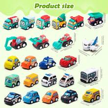 6/8/10/24pcs Children Construction Vehicle Toy Set, Push & Pull Friction Powered Mini Toy Cars, With Storage Box, Interactive Toys For Kids 3+ Years Old, Ideal Birthday & Holiday Gift - Multicolor - View 11