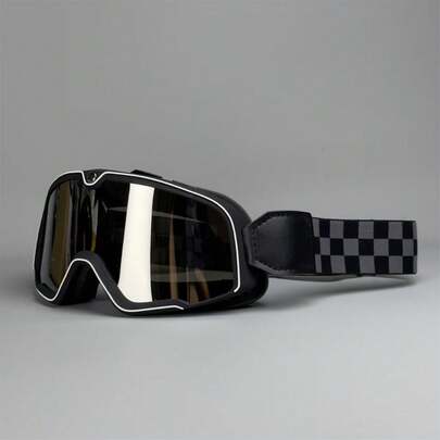 1副雪地摩托车护目镜，KTM越野摩托车护目镜，PC镜片，TPU镜框，弹性头带，舒适海绵耳垫，完美贴合面部