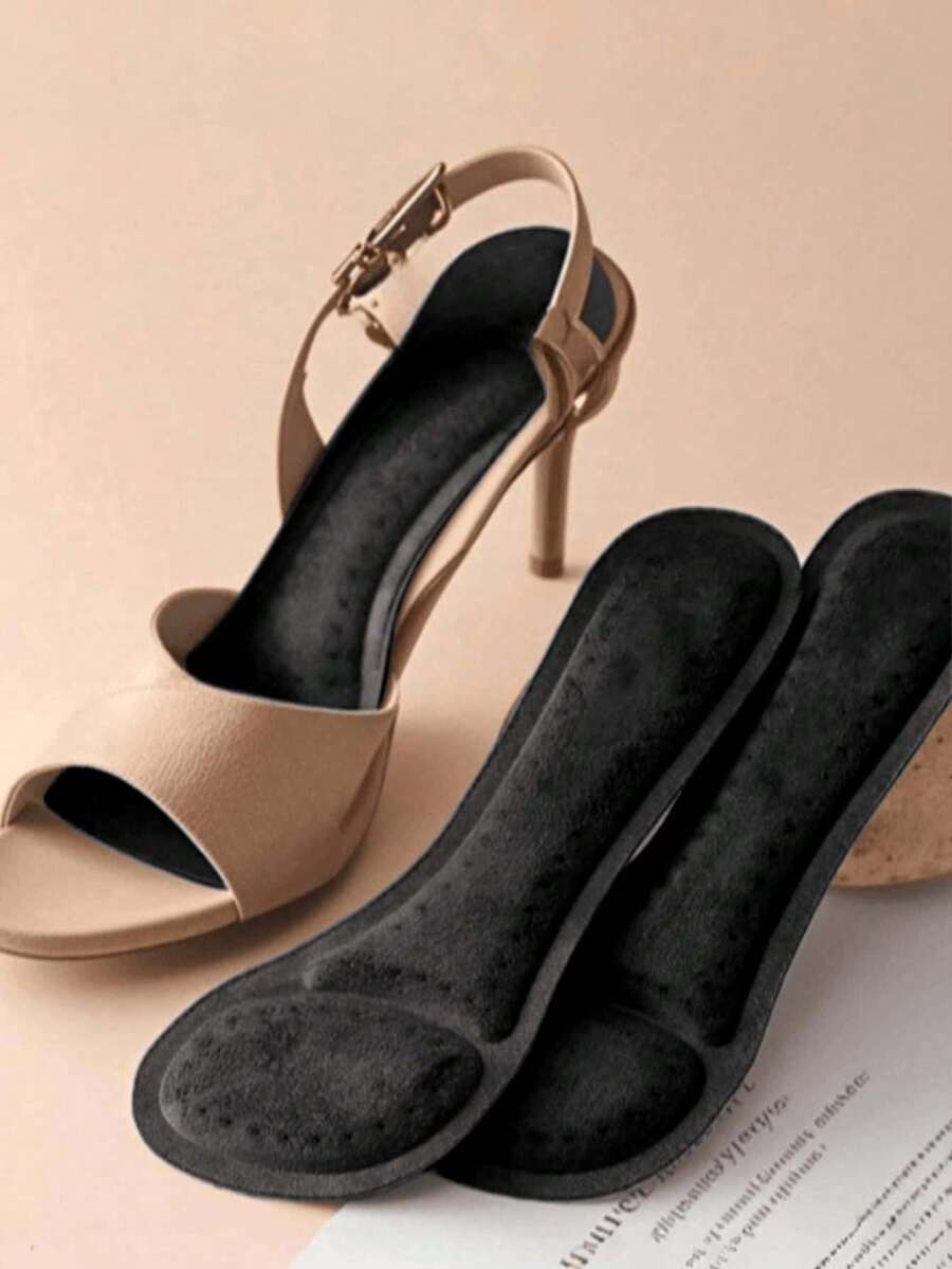 QKC 2 buah Sol Sepatu Hak Tinggi Wanita, Lembut & Nyaman, Perekat Mandiri, Menyerap Keringat & Anti Selip, Cocok Untuk Sandal Musim Panas - Hitam - View 1