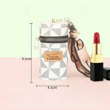 1个时尚便携新款口红盒零钱包汽车钥匙链，迷你奢华钥匙扣 - 彩色 - 查看 4