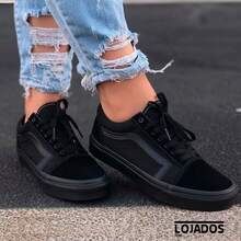 Traditional Old School Sneakers For Men And Women, Comfortable,  In 24 Hours!! - Black Black - View 1
