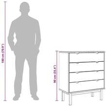 vidaXL Commode OTTA Marron et blanc 76,5x39,5x90 cm Bois de pin massif - Blanc - Voir 10