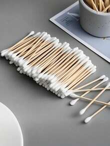 1000/500支装高品质双头棉签，沙龙级棉签，木质化妆品清洁棉签，美容及个人护理用品，圆形一次性耳部清洁棉签，家用，适用于耳鼻清洁 - 彩色 - 查看 12