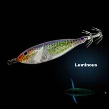 10pcs Bionic Glowing Wooden Shrimp Lure With Lead Sinkers, Shrimp Bait Clip Hooks, Squid Hooks, Octopus And Squid Lures For Sea Fishing - Multicolor - View 7