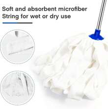 Tanlade 6 Pcs Mop Head Replacement For 08 Inch Diameter Mop Handle Blue Microfiber Cloth Refill Washable Refill Reusable Floor Cleaning Compatible With 08 Inches Diameter Stick - ColorB - 查看 5