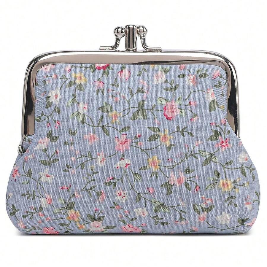 Cute Floral Buckle Coin Purses Vintage Pouch Kiss-Lock Change Purse Wallets… - 08 - View 1