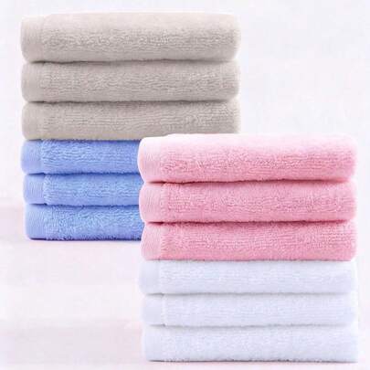 Set de 5 piezas/10 piezas de toallas de hotel/cocina de algodón absorbente de unicolor delgado de 25x25cm, toallas de mano multiusos