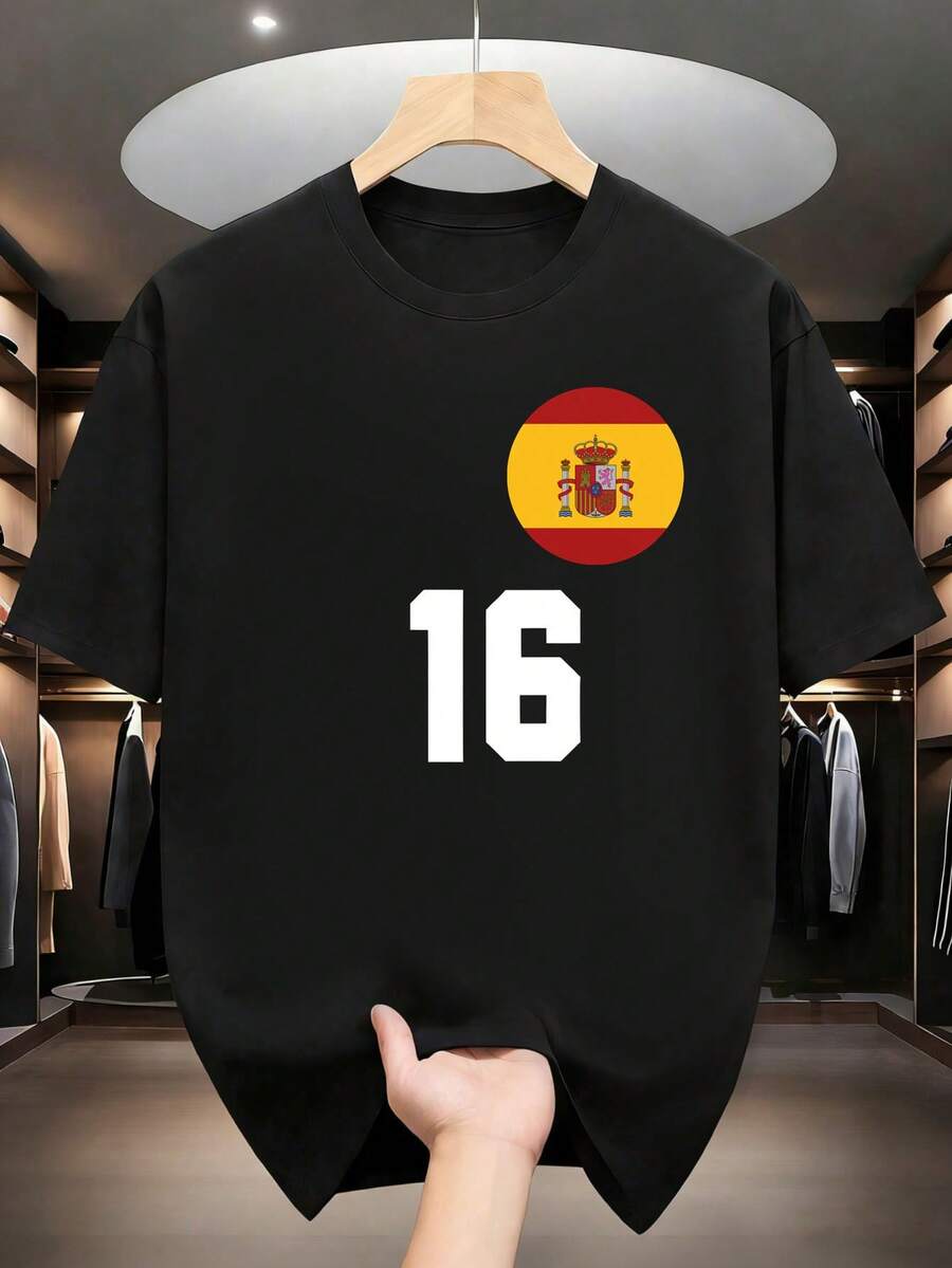 2026 Tshirt My And Best & MVP Player In My Mind Is In Number 1 Spain Soccer Tshirt Fashional Graphic Tops Black Round Neck Couple Tee Outfits Men-Shirt - 黑色 1pcs WOMEN8 - 查看 1