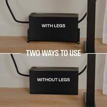 Large Management Box, Wood Cord Hider Box Organizer Power Strip, TV Wires Desk Storage - 黑化金合歡 - 查看 9