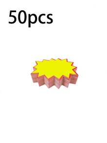 200pcs Yellow Bargain Price Tags, Explosion Sticker, Mini Product Price Tag, 3.54 X 2.75 Inch Star Shape Blank Retail Labels, Label Paper For Consumables For Grocery Stores, Supermarkets And Holiday Events, Paper Material - Multicolor - View 9