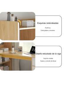 Escritorio para Computadora, Diseño Minimalista Moderno, Ideal para Oficina, Home Office, Fácil Armado, con Estructura Resistente - Marrón - Ver 5
