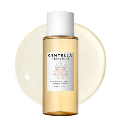 积雪草爽肤水 7.10 液体盎司（210毫升），韩国面部爽肤水，蕴含马达加斯加积雪草和透明质酸，具有保湿、舒缓和滋润功效，并含有PHA去角质成分，韩国护肤品