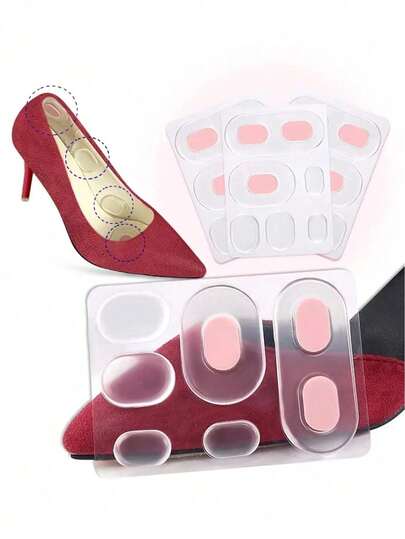 6pcs High Heel Non-Slip Gel Pads, Waterproof Anti-Skid Shoe Insoles, Multi-Functional Foot Cushions