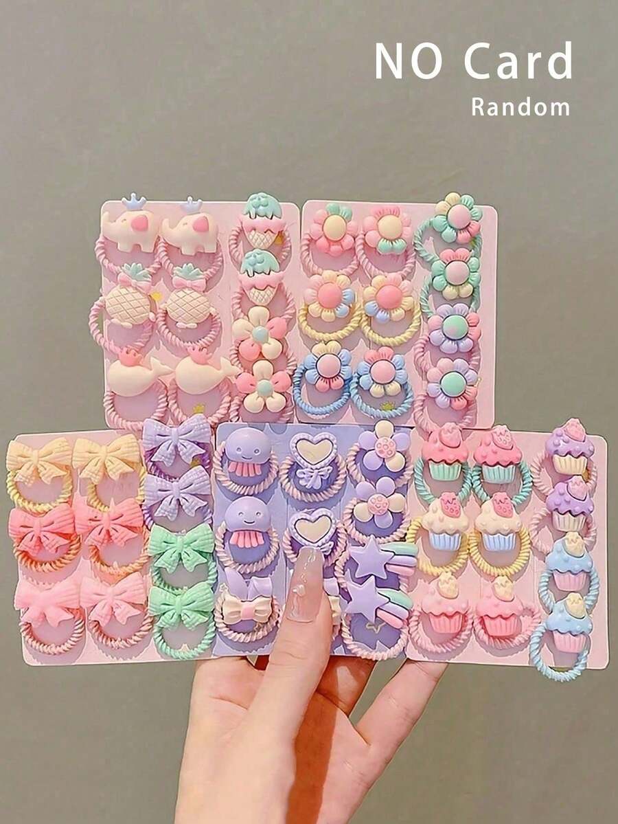 100个随机柔软弹性发圈，适合编发，不留痕迹 - 彩色 - 查看 1